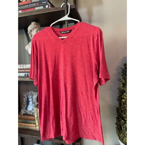 Travis Mathew Trumbull V-neck T-shirt Heather Red Mens Size Large - Picture 4 of 8